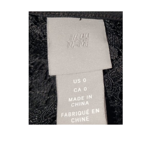 NEW H&M Black Lace Party Cocktail MINI Dress SZ 0 - Picture 10 of 13